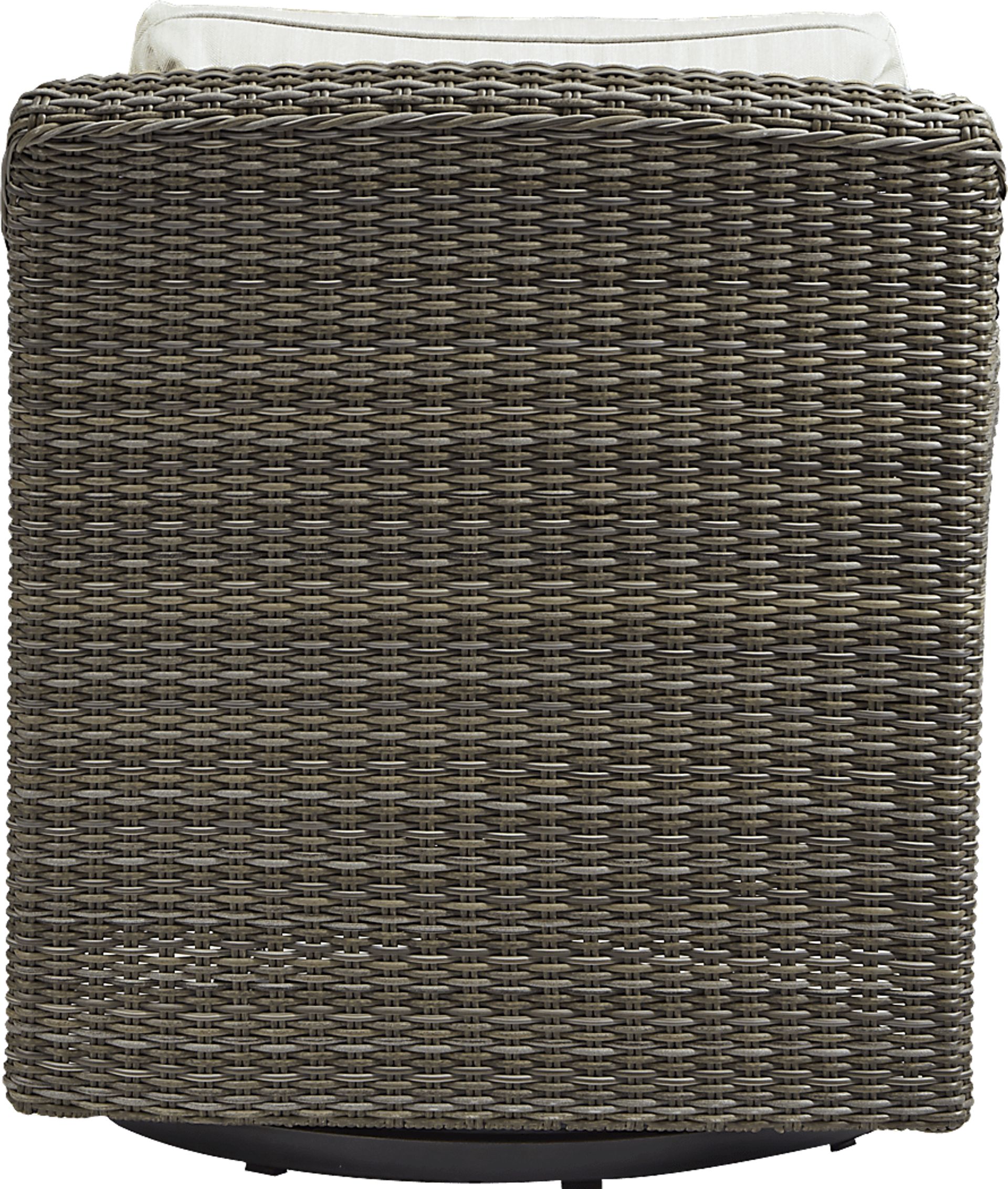 Oak Park Brown-Gray Outdoor Swivel Glider Chair with Off-White Cushions - Image 2