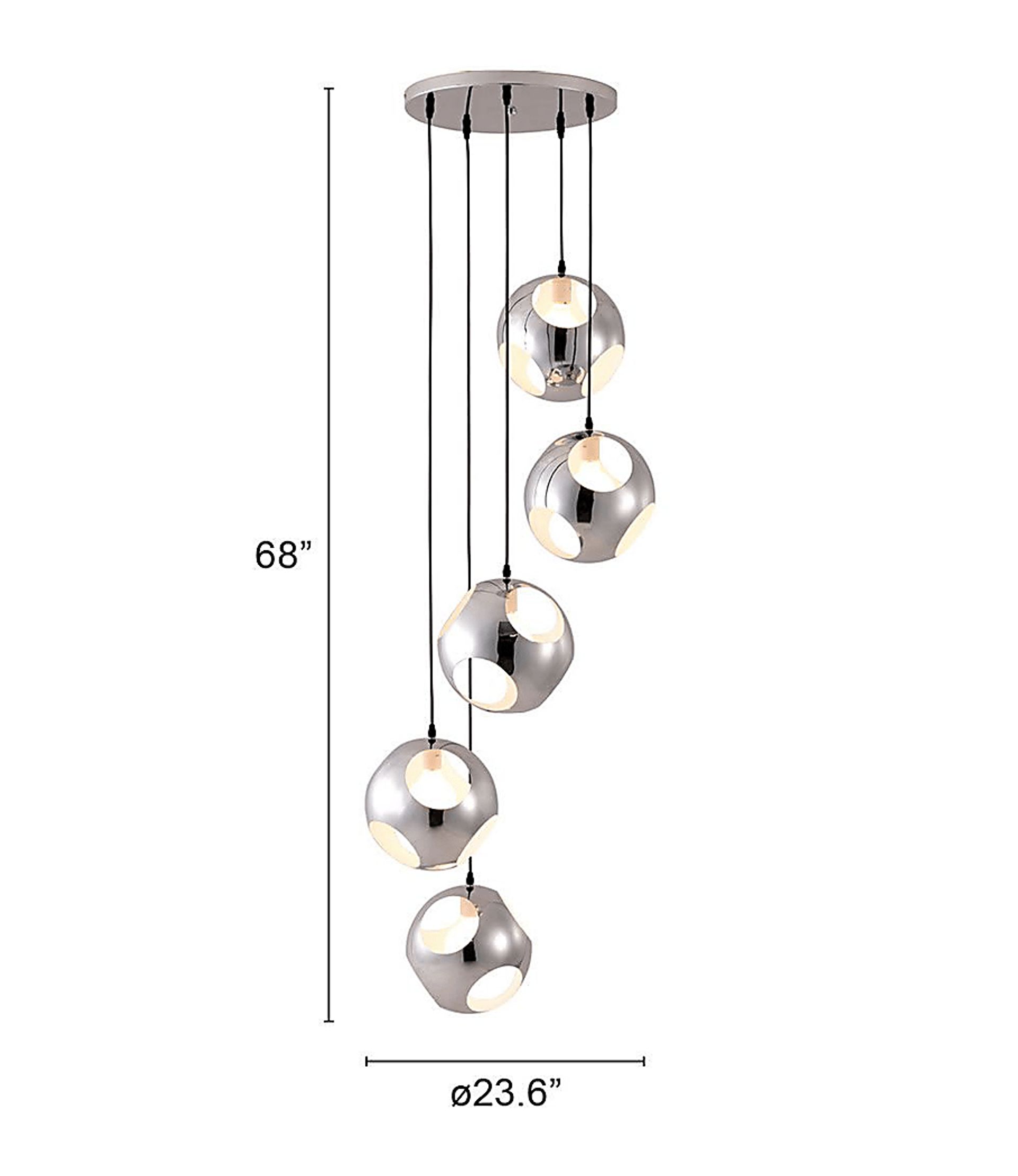 Oak Wood Court Chrome Chandelier - Image 4