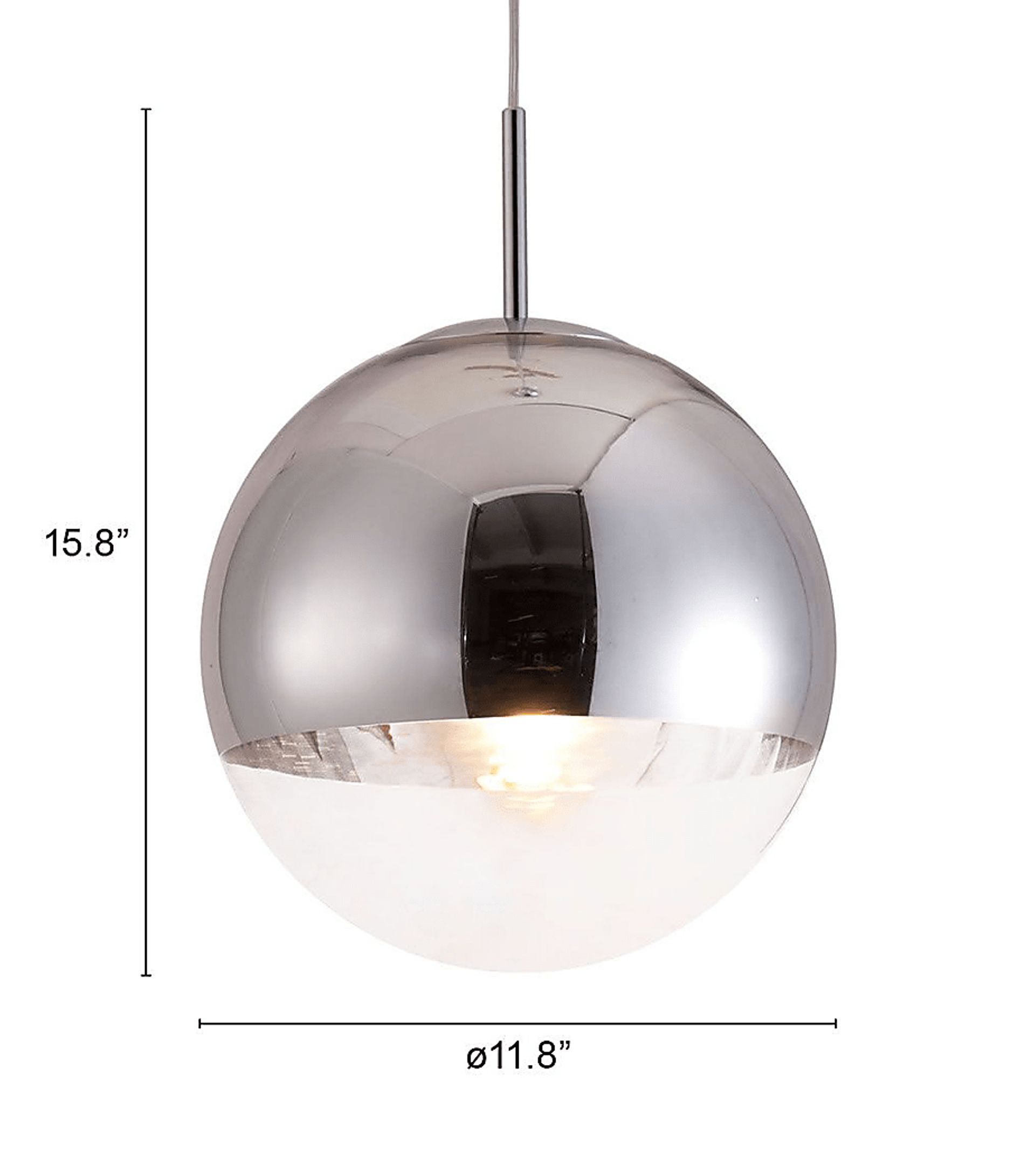 Oak Wood Drive Chrome Pendant - Image 4