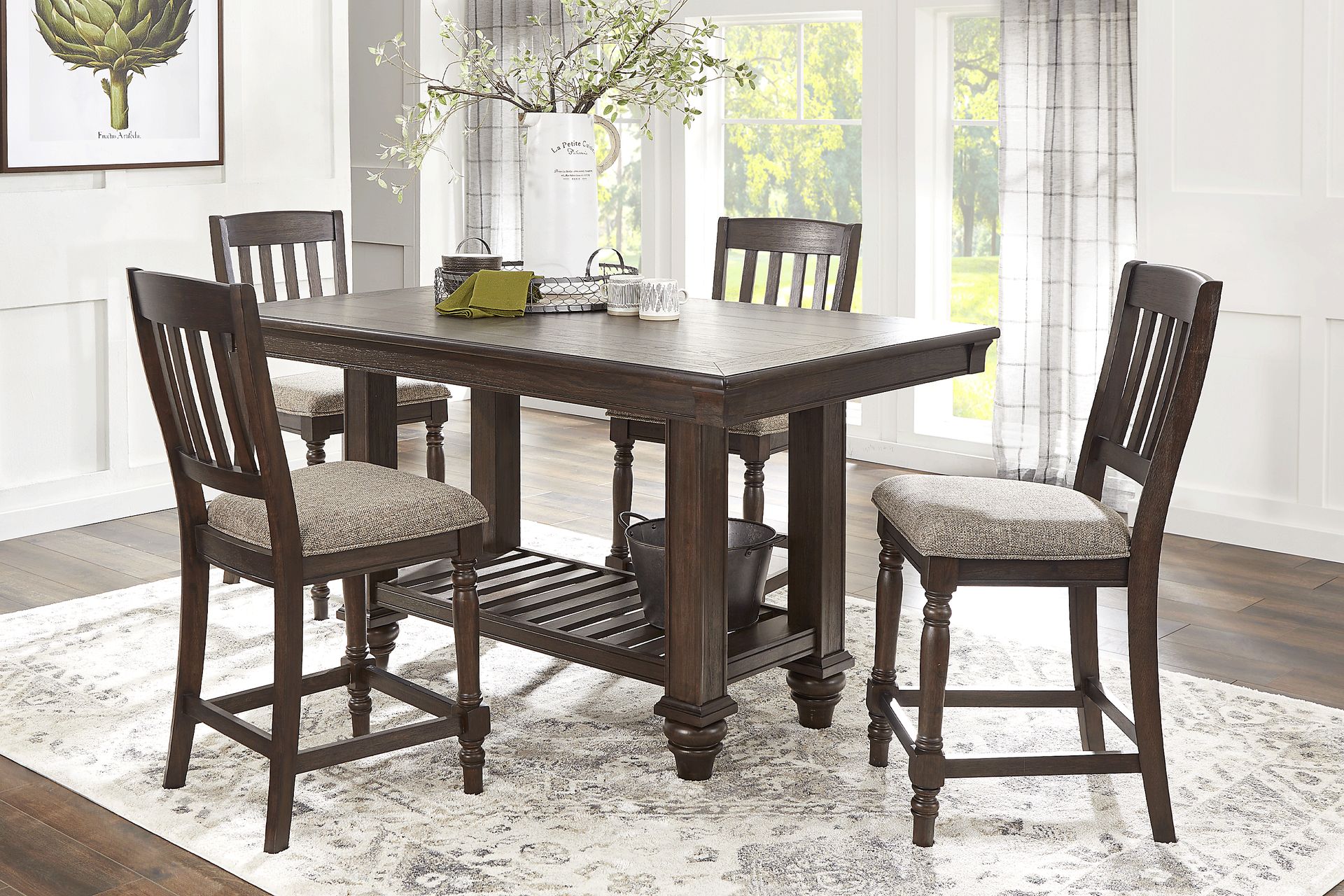 Oakdale Brown Counter Height Slat Stool - Image 2