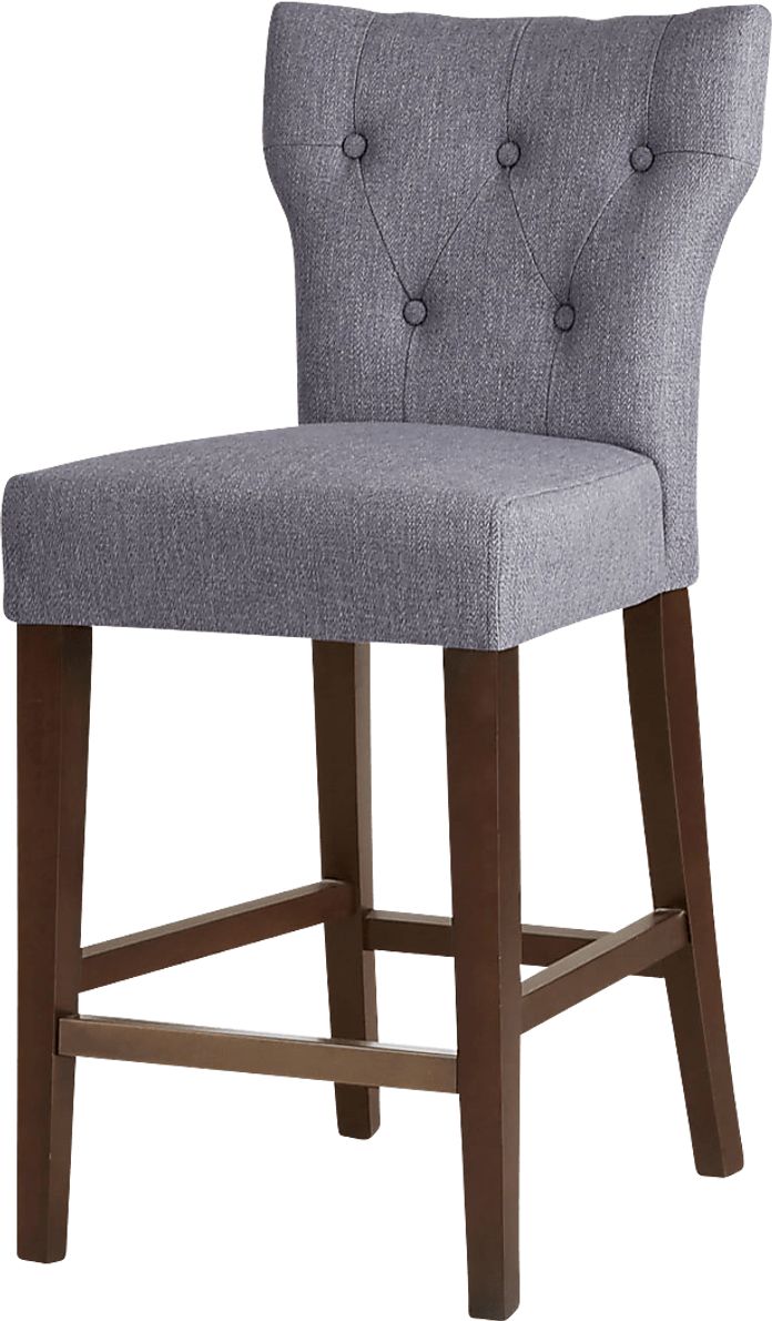 Oakendell Espresso Dark Wood Gray Counter Height Stool Rooms To Go