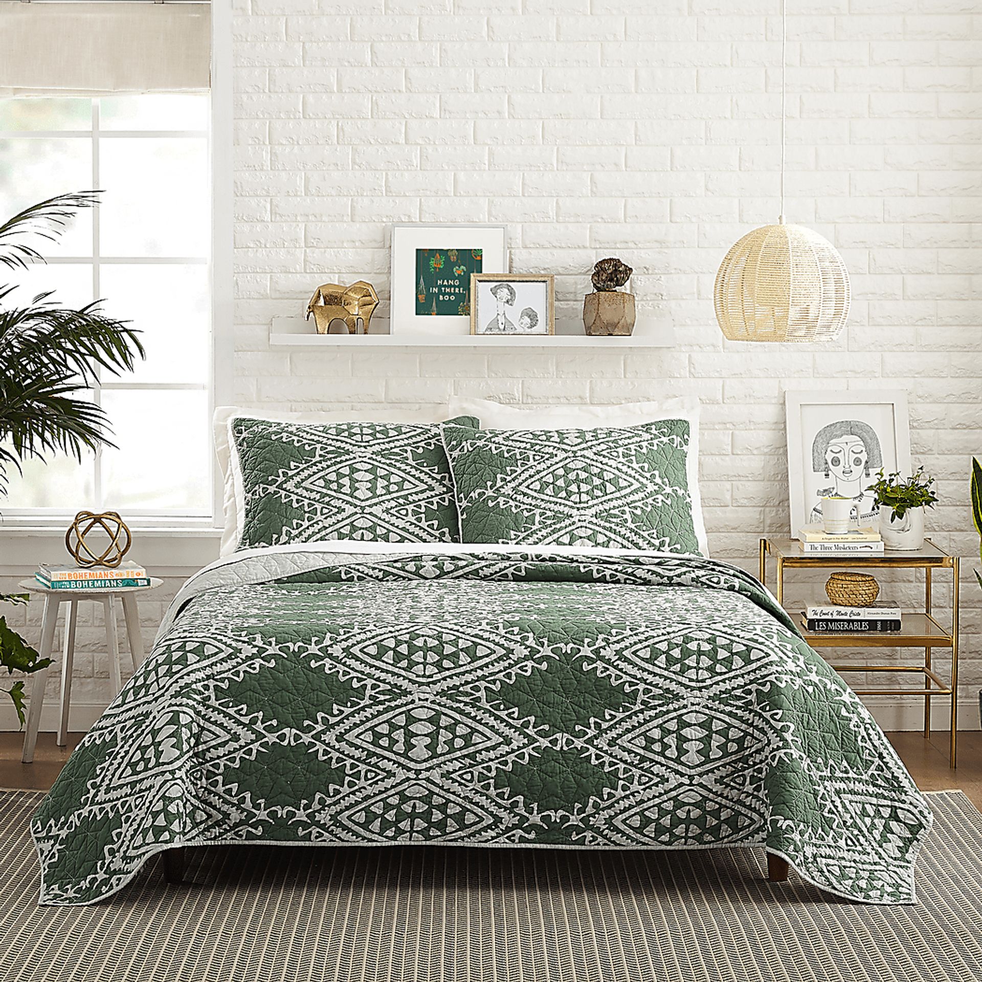Jungalow by Justina II Green Full/Queen 3 Pc Quilt Set - Image 2