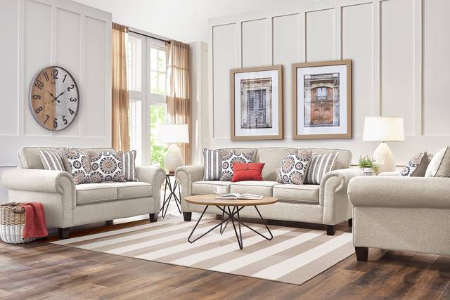 Oakhurst Beige 2 Pc Living Room - Thumbnail - Image 1
