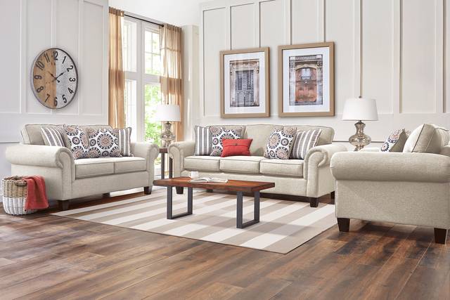 Oakhurst Beige Loveseat - Thumbnail - Image 2