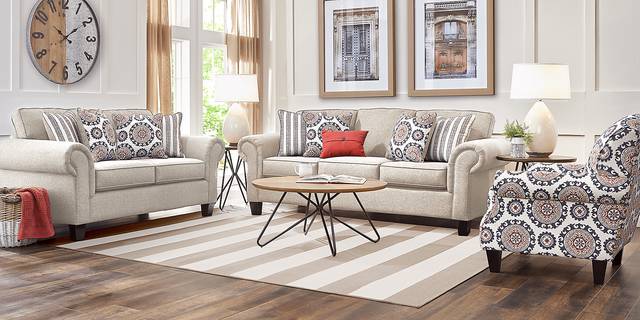 Oakhurst Beige 8 Pc Living Room - Thumbnail - Image 1
