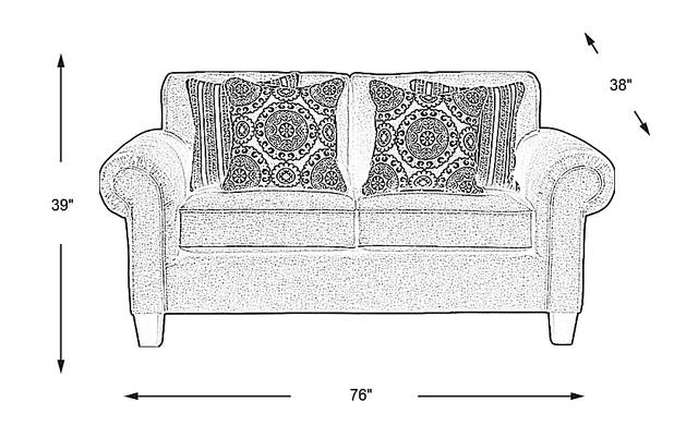 Dimension Image. Please refer to the Dimension Tab on this page for dimension details.