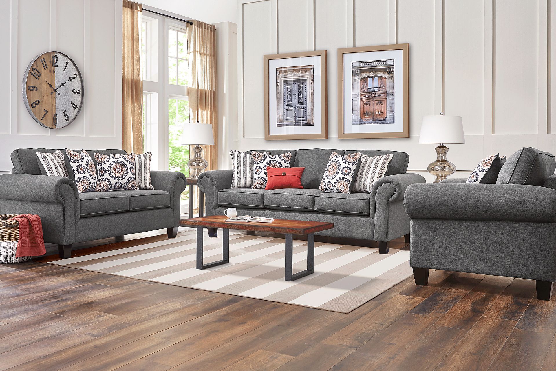 Oakhurst Gray Loveseat - Image 2