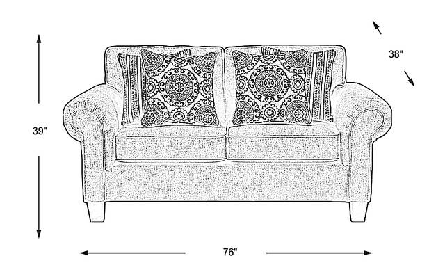 Dimension Image. Please refer to the Dimension Tab on this page for dimension details.