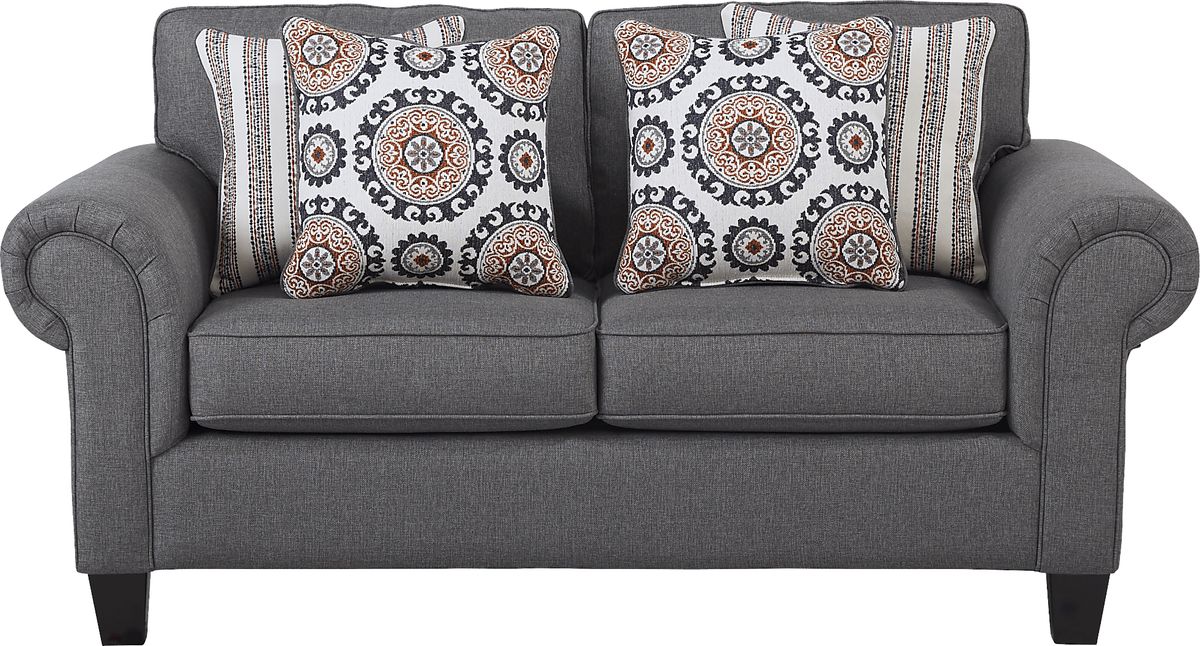 Oakhurst 8 Pc Gray Polypropylene Fabric Living Room Set With Sofa