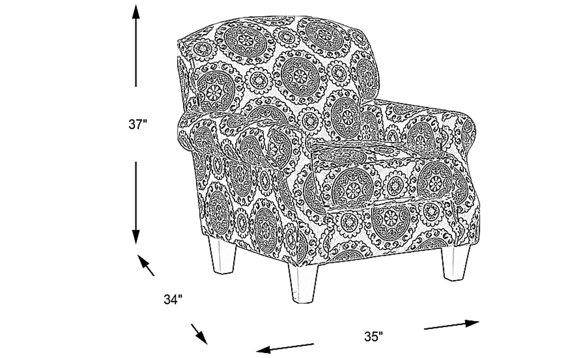 Dimension Image. Please refer to the Dimension Tab on this page for dimension details.