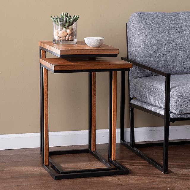 Oaklane Brown Nesting Tables, Set of 2 - Thumbnail - Image 4