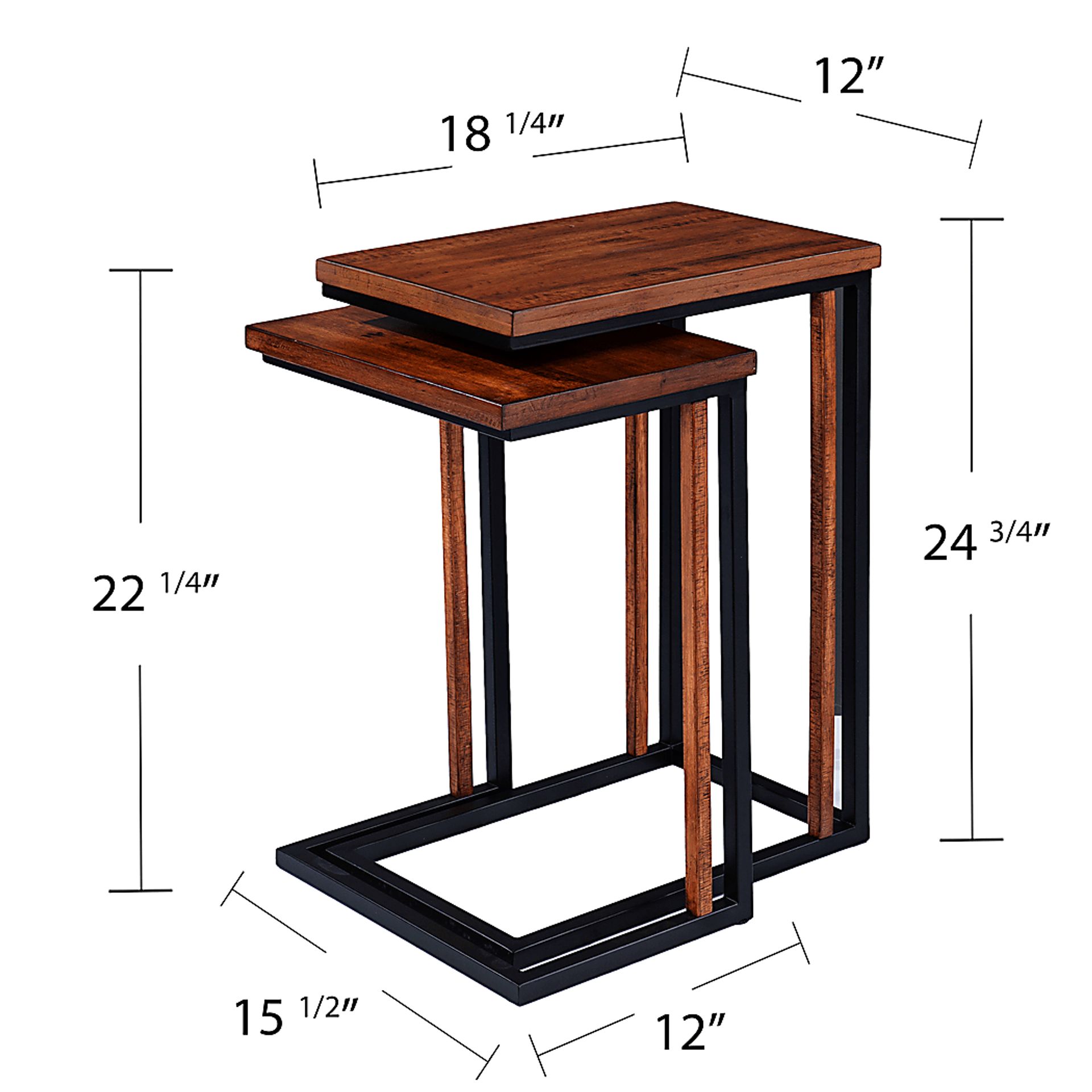 Oaklane Brown Nesting Tables, Set of 2 - Image 5