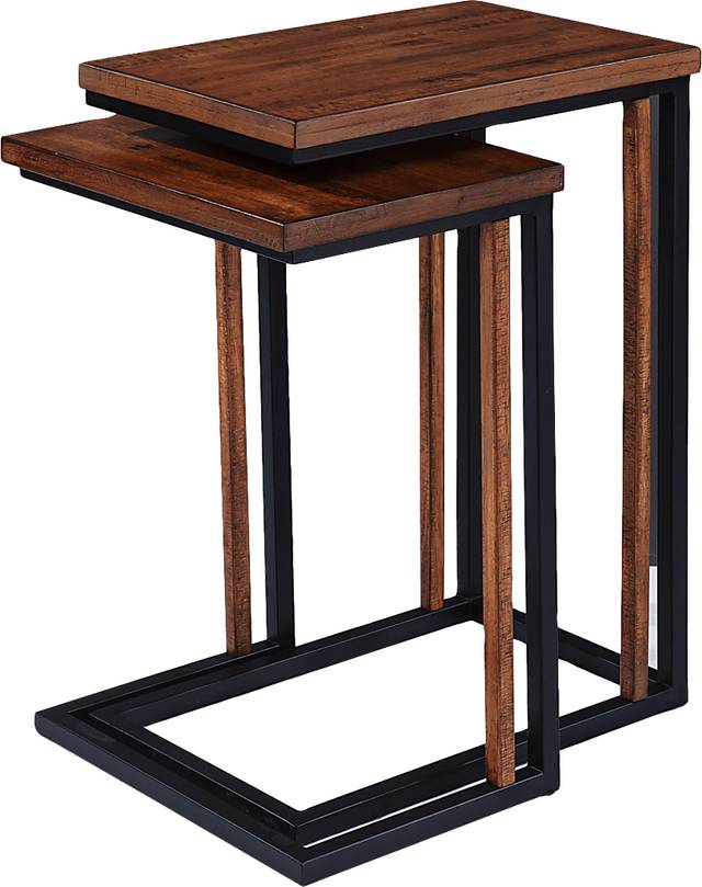Oaklane Brown Nesting Tables, Set of 2 - Thumbnail - Image 1
