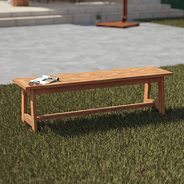 Oaklane Natural Outdoor Dining Bench - Thumbnail - Image 2