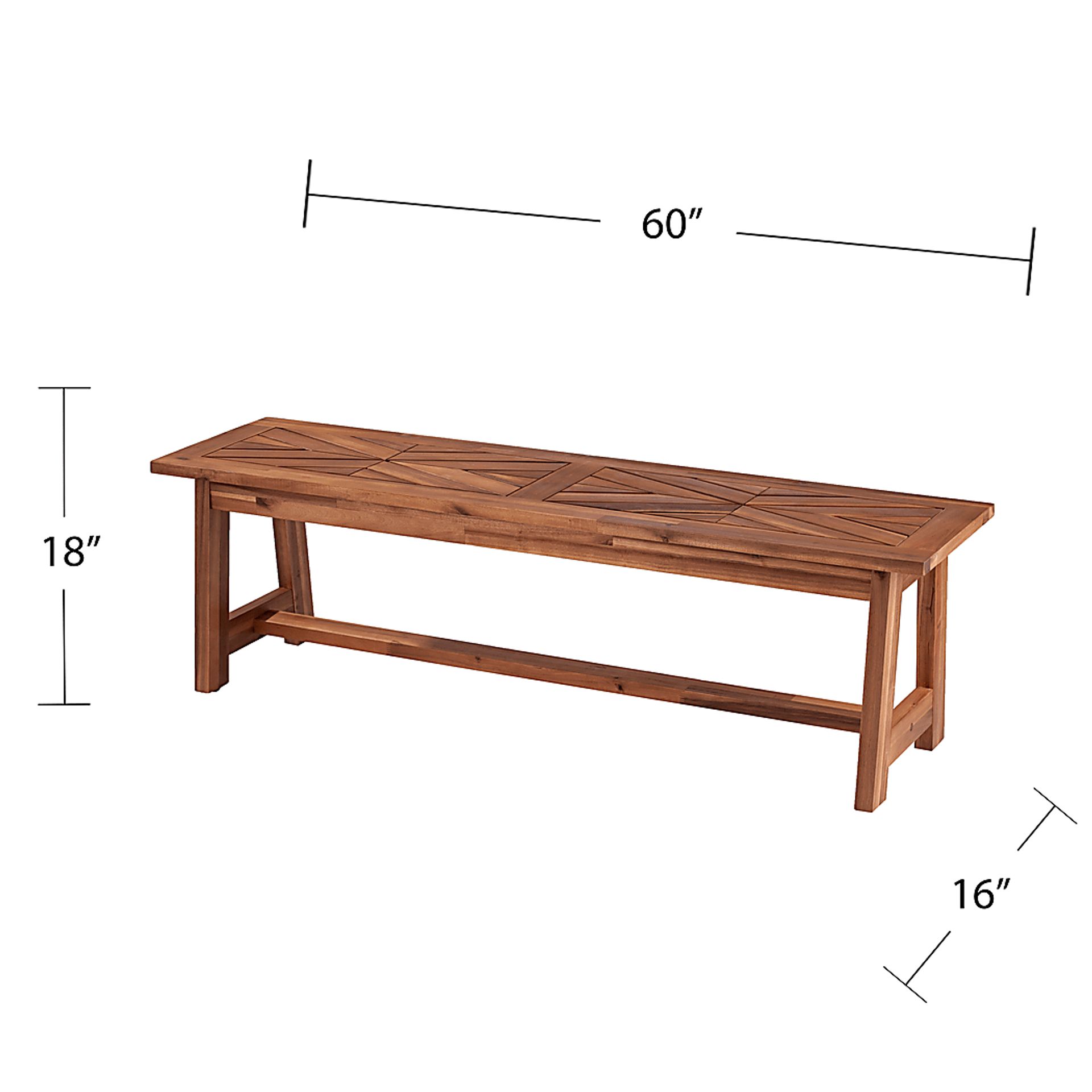 Oaklane Natural Outdoor Dining Bench - Image 7