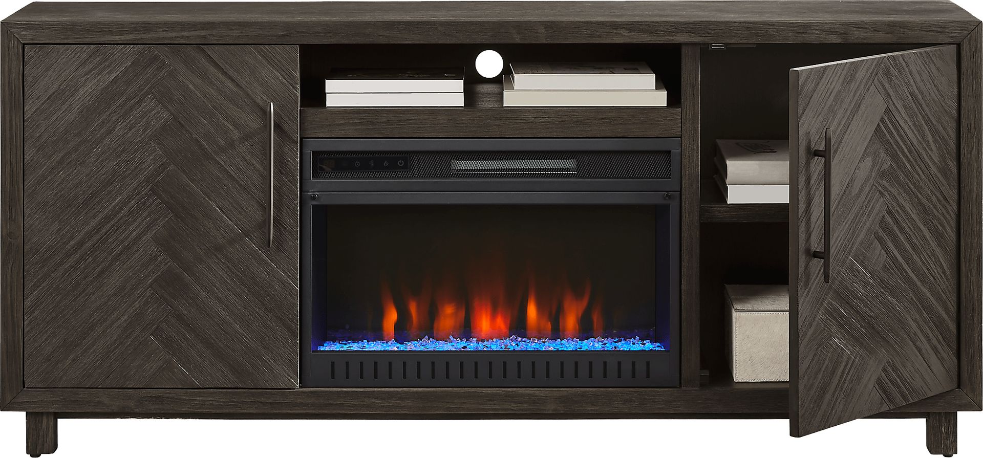 Oakleigh Charcoal 68 in. Console with Electric Fireplace - Image 2