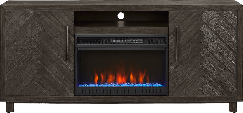 Oakleigh Charcoal 68 in. Console with Electric Fireplace