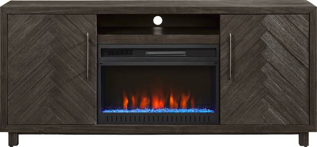 Oakleigh Charcoal 68 in. Console with Electric Fireplace - Thumbnail - Image 1