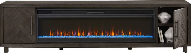 Oakleigh Charcoal 96" Credenza with Electric Fireplace - Thumbnail - Image 2