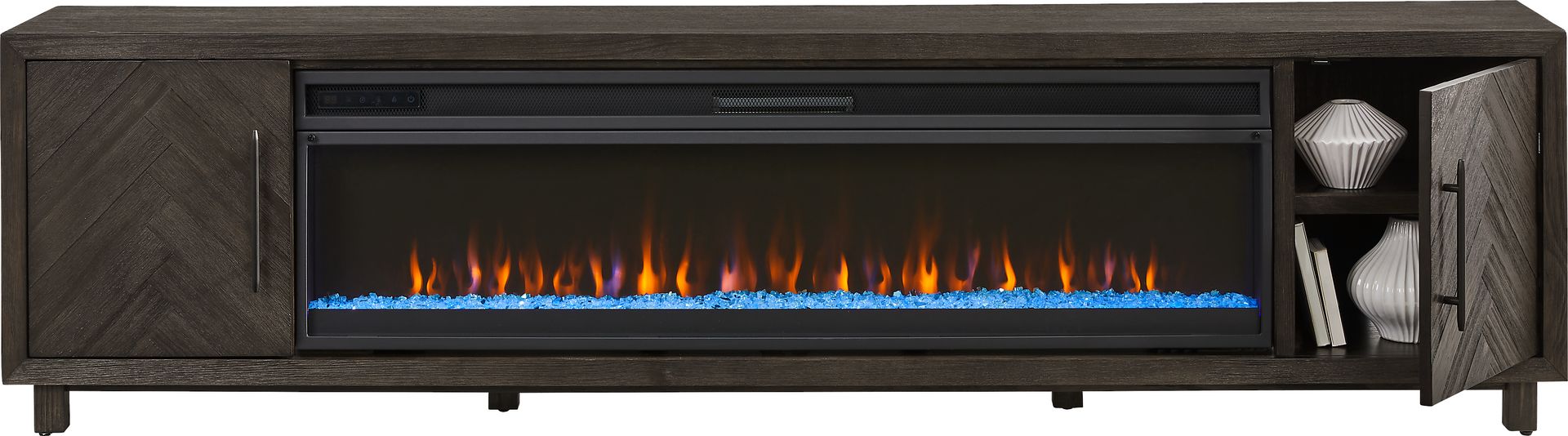 Oakleigh Charcoal 96" Credenza with Electric Fireplace - Image 2