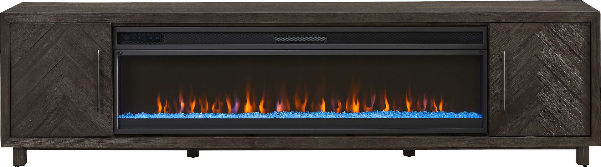 Oakleigh Charcoal 96" Credenza with Electric Fireplace - Image 1
