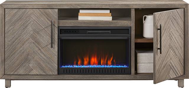 Oakleigh Gray 68 in. Console with Electric Fireplace - Thumbnail - Image 2