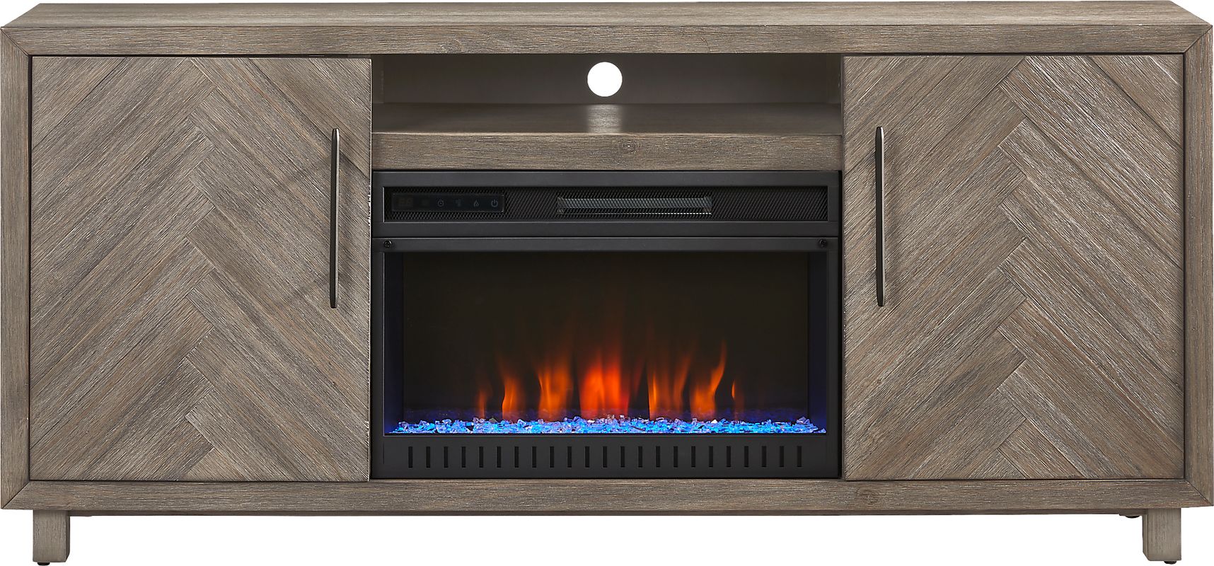 Oakleigh Gray 68 in. Console with Electric Fireplace
