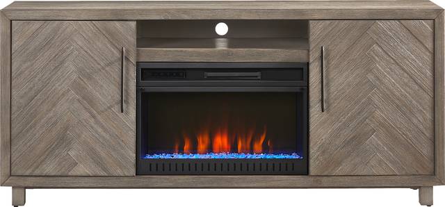 Oakleigh Gray 68 in. Console with Electric Fireplace - Thumbnail - Image 1