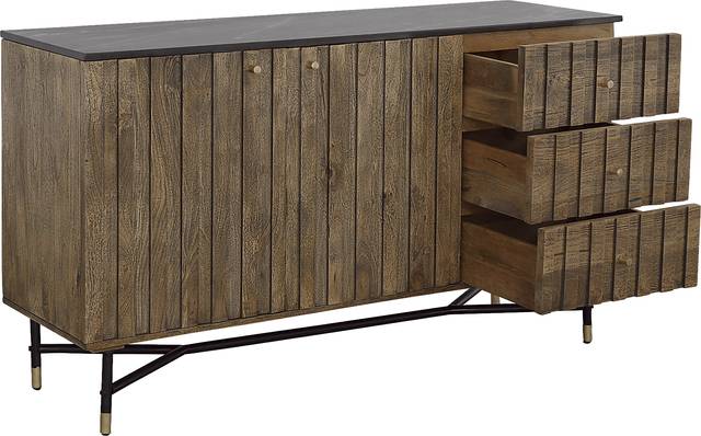 Oaklett Brown Credenza - Thumbnail - Image 4