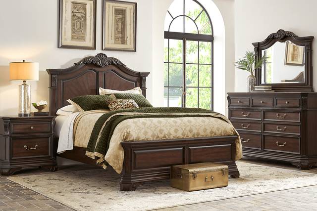 Oakmont Brown Cherry 3 Pc King Bed - Thumbnail - Image 2