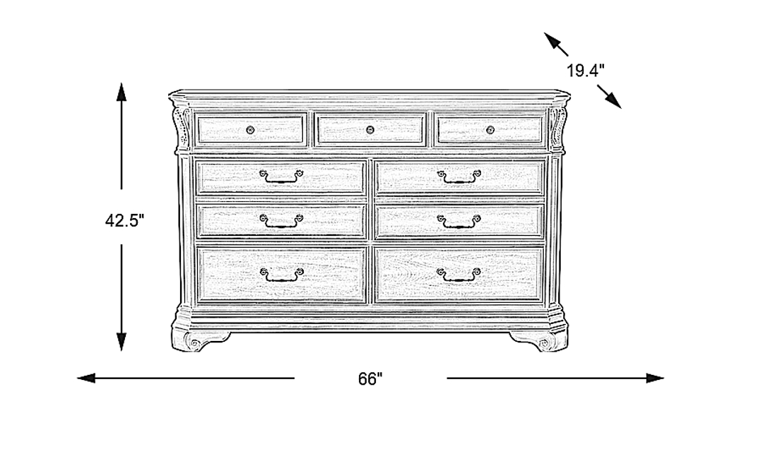Oakmont Brown Cherry Dresser