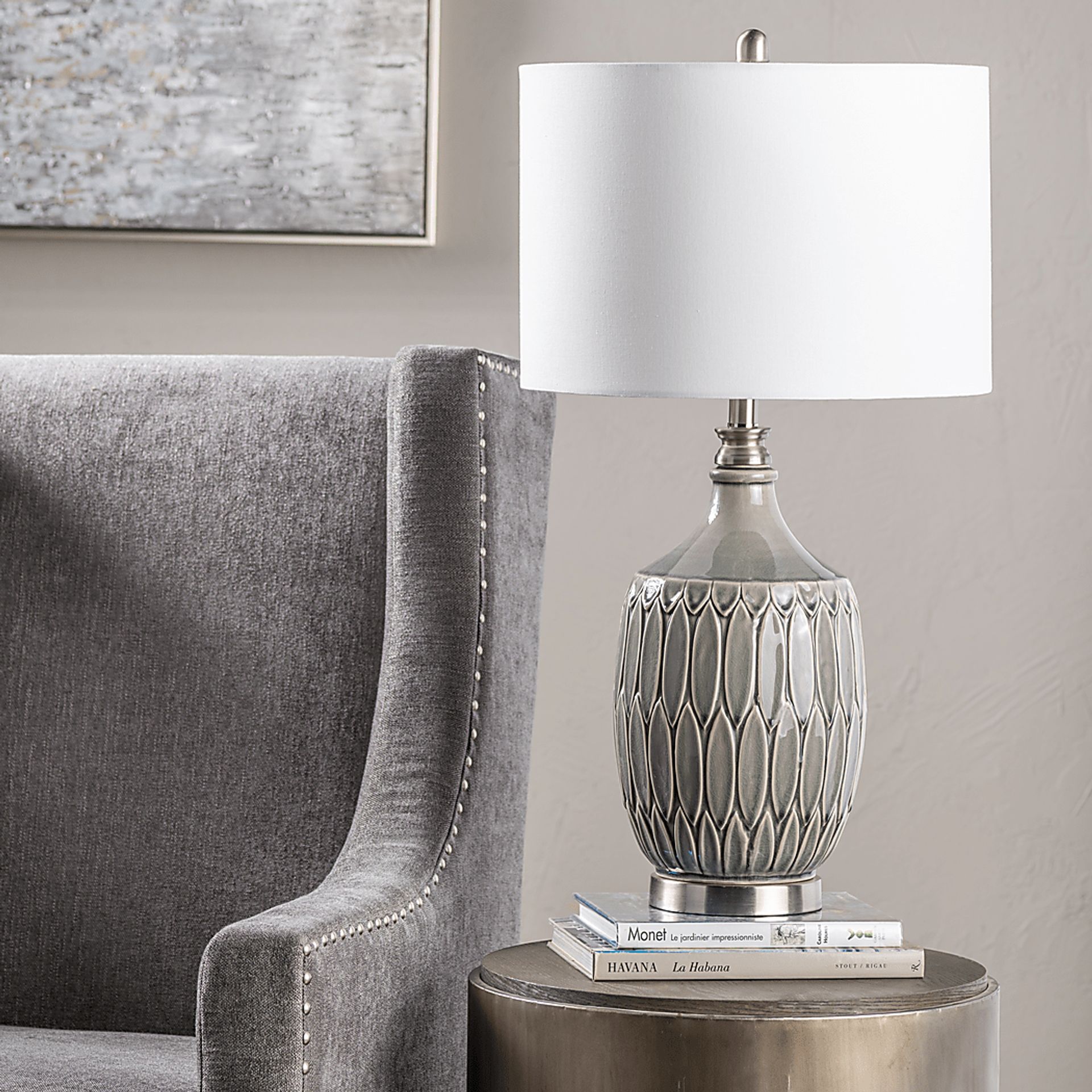 Oakridge Bay Gray Lamp - Image 2