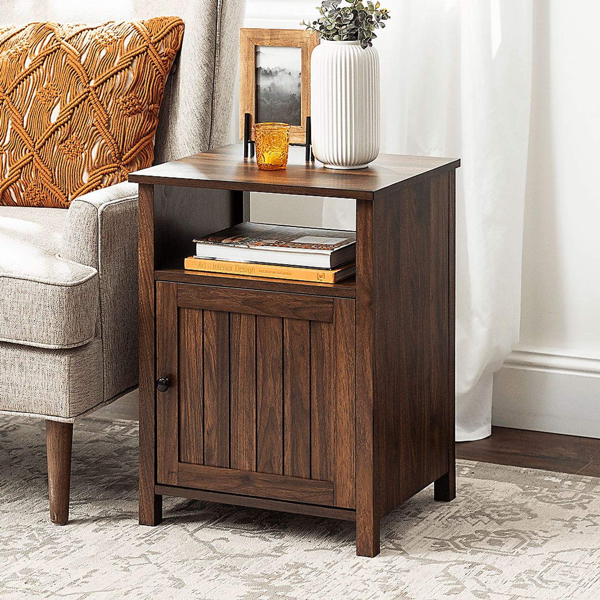 Oaks Circle Dark Brown End Table
