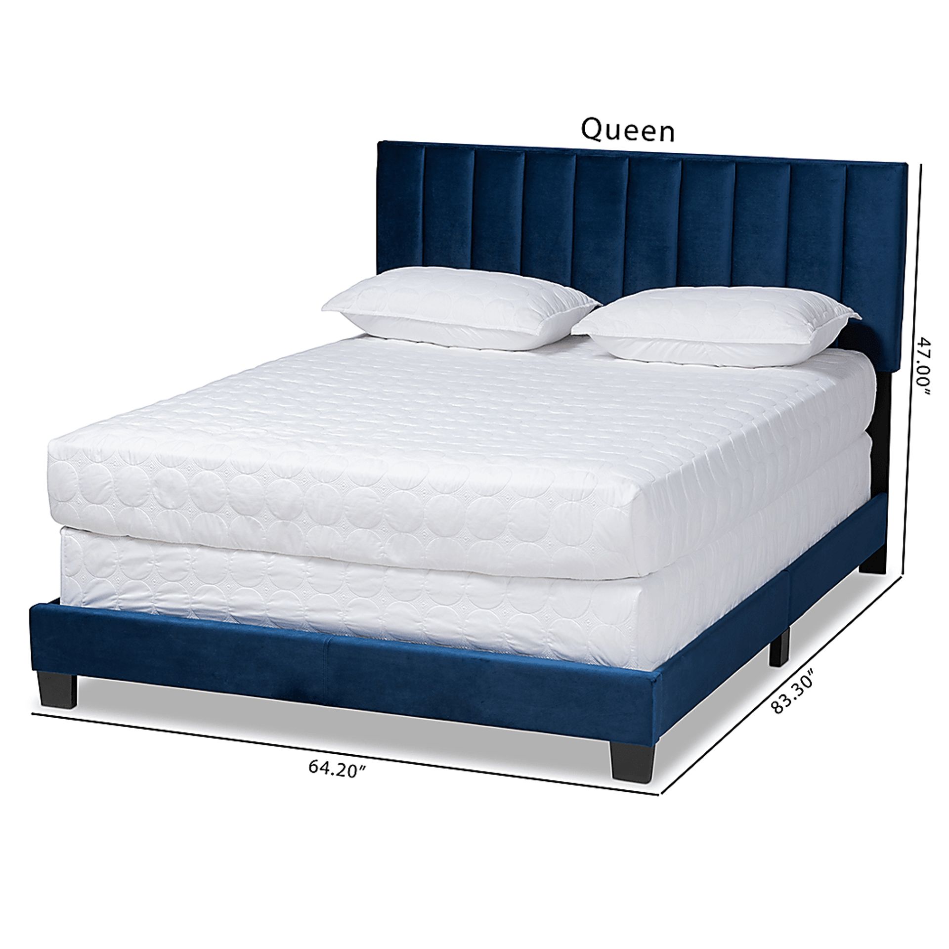 Oaksys Navy Queen Bed - Image 6