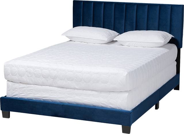 Oaksys Navy Queen Bed - Thumbnail - Image 1