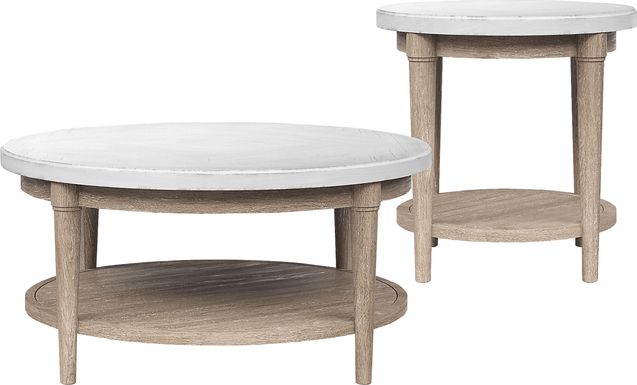 Oakwood Terrace Sand 2 Pc Round Table Set