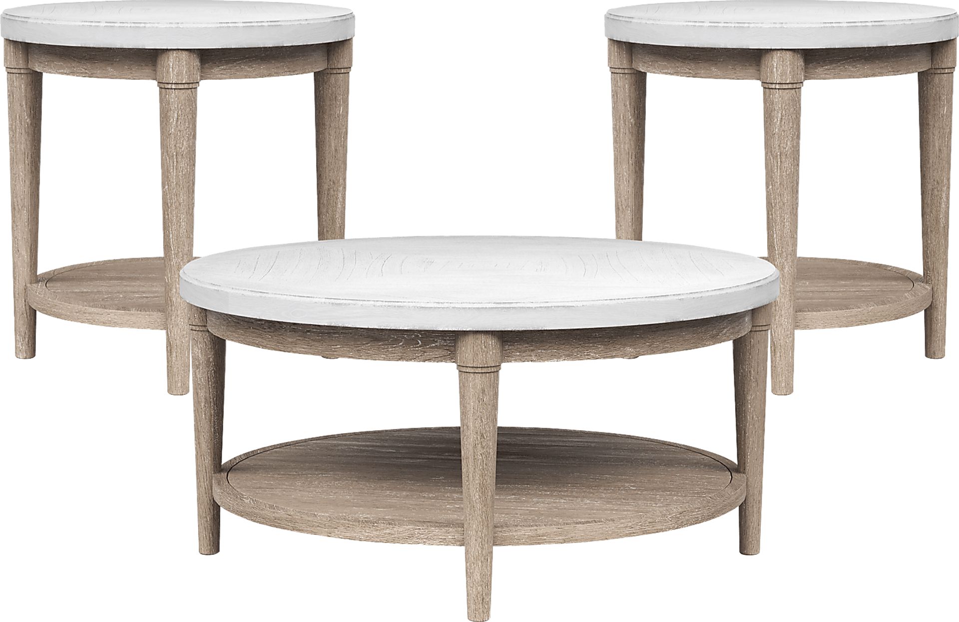Oakwood Terrace Sand 3 Pc Round Table Set - Image 1