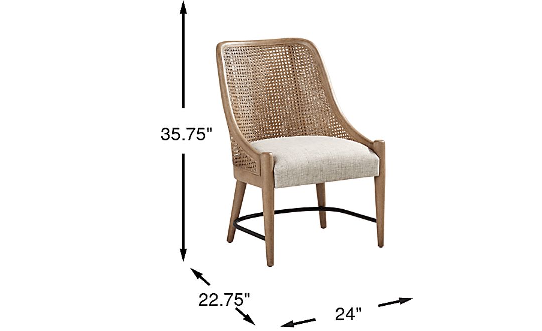 Oakwood Terrace Sand Cane Back Chair