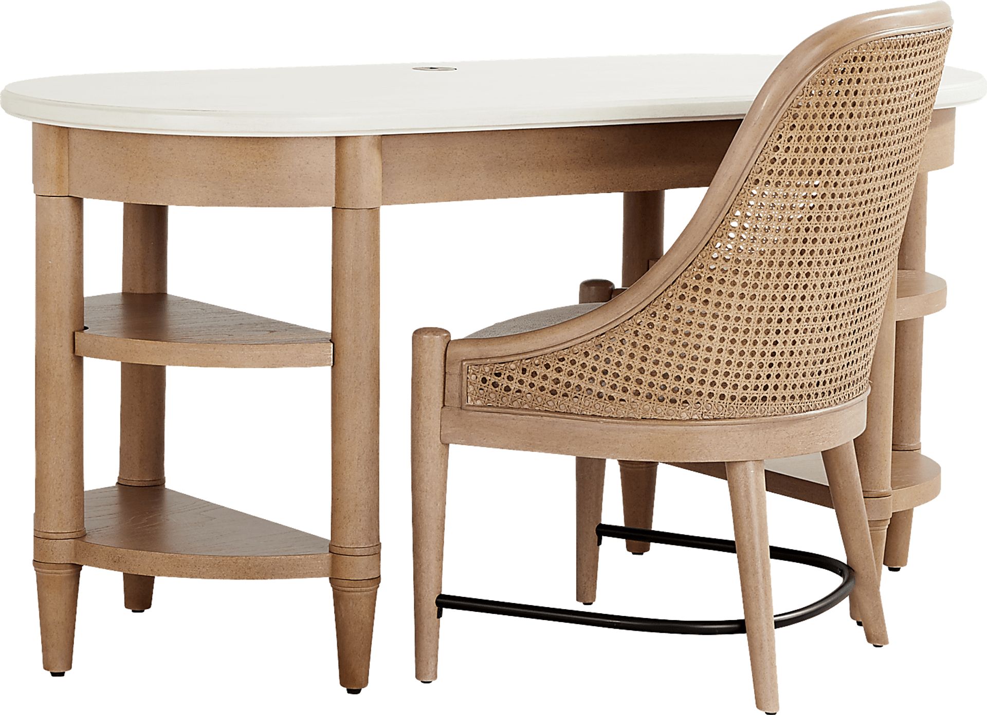 Oakwood Terrace Sand Desk and Chair Set - Image 1