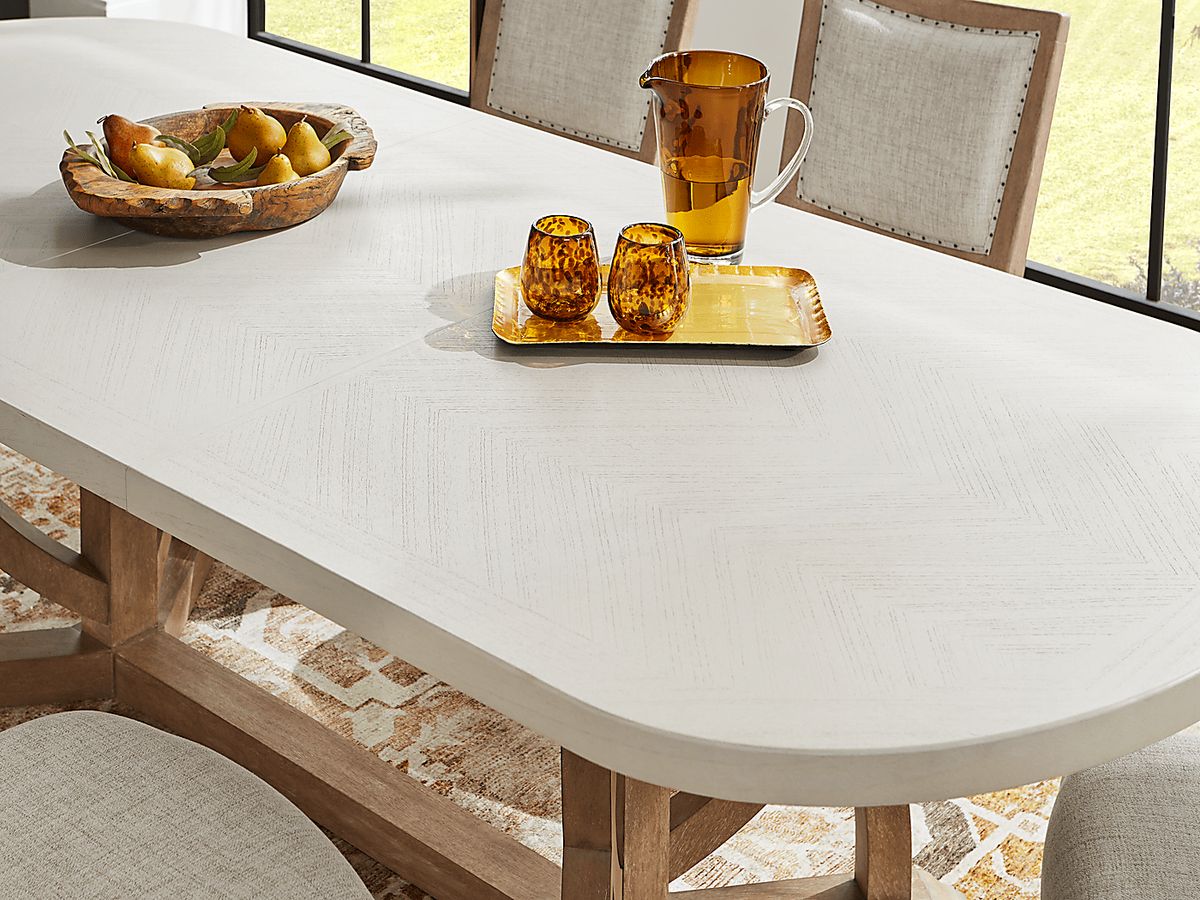 Oakwood Terrace 5 Pc Sand Light Wood Beige Dining Room Set With Dining ...