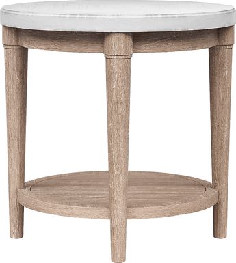 Oakwood Terrace Sand Round End Table