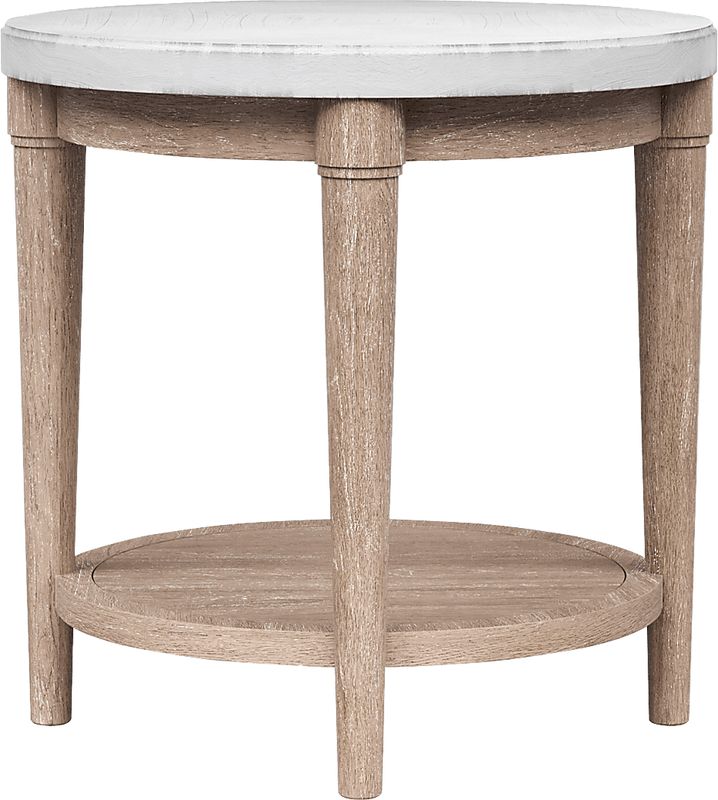 Oakwood Terrace Sand Round End Table