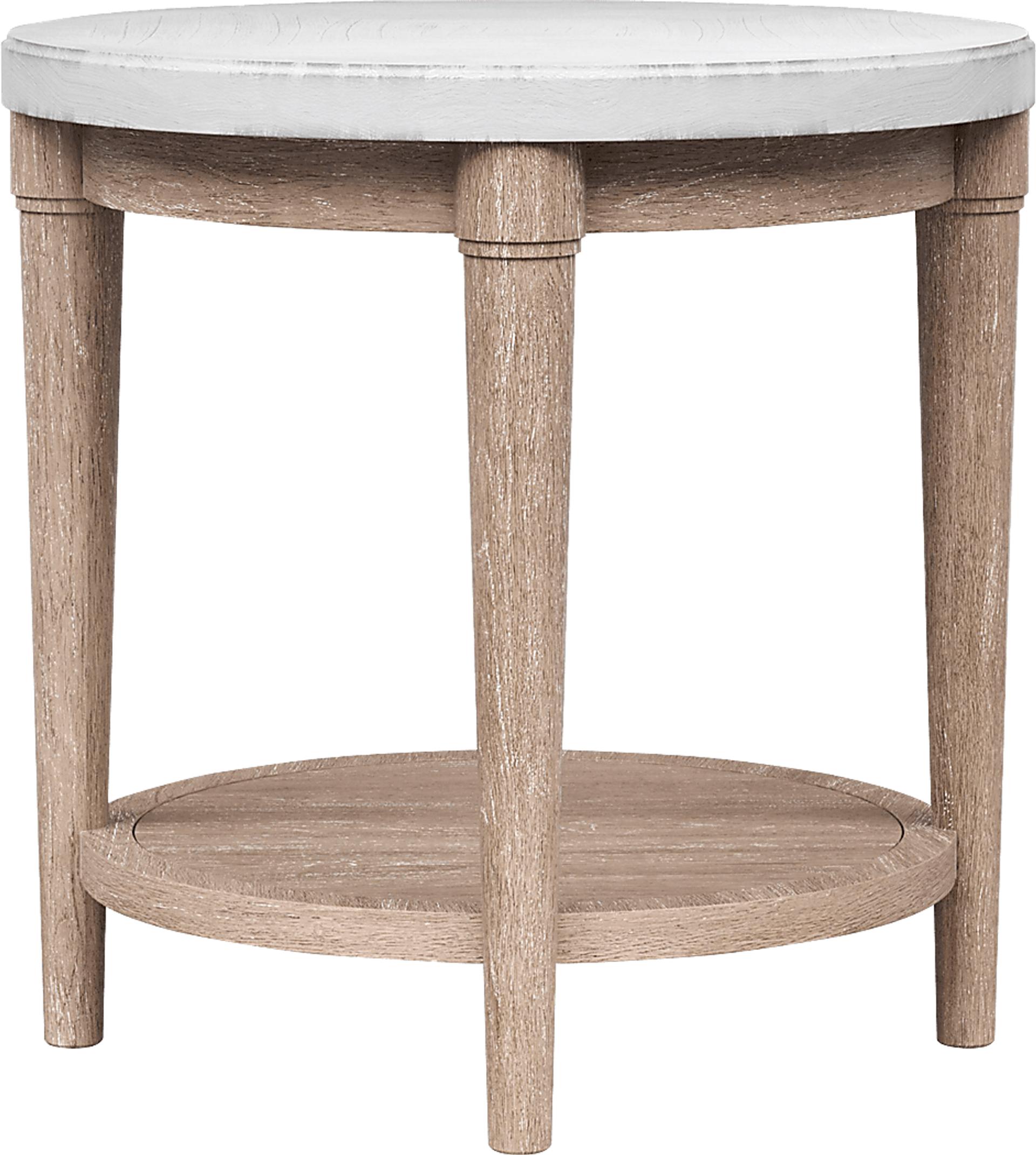 Oakwood Terrace Sand Round End Table