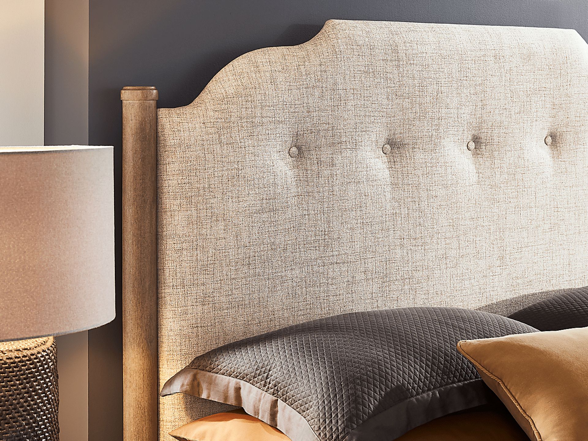 Oakwood Terrace Tan 5 Pc King Upholstered Bedroom - Image 3
