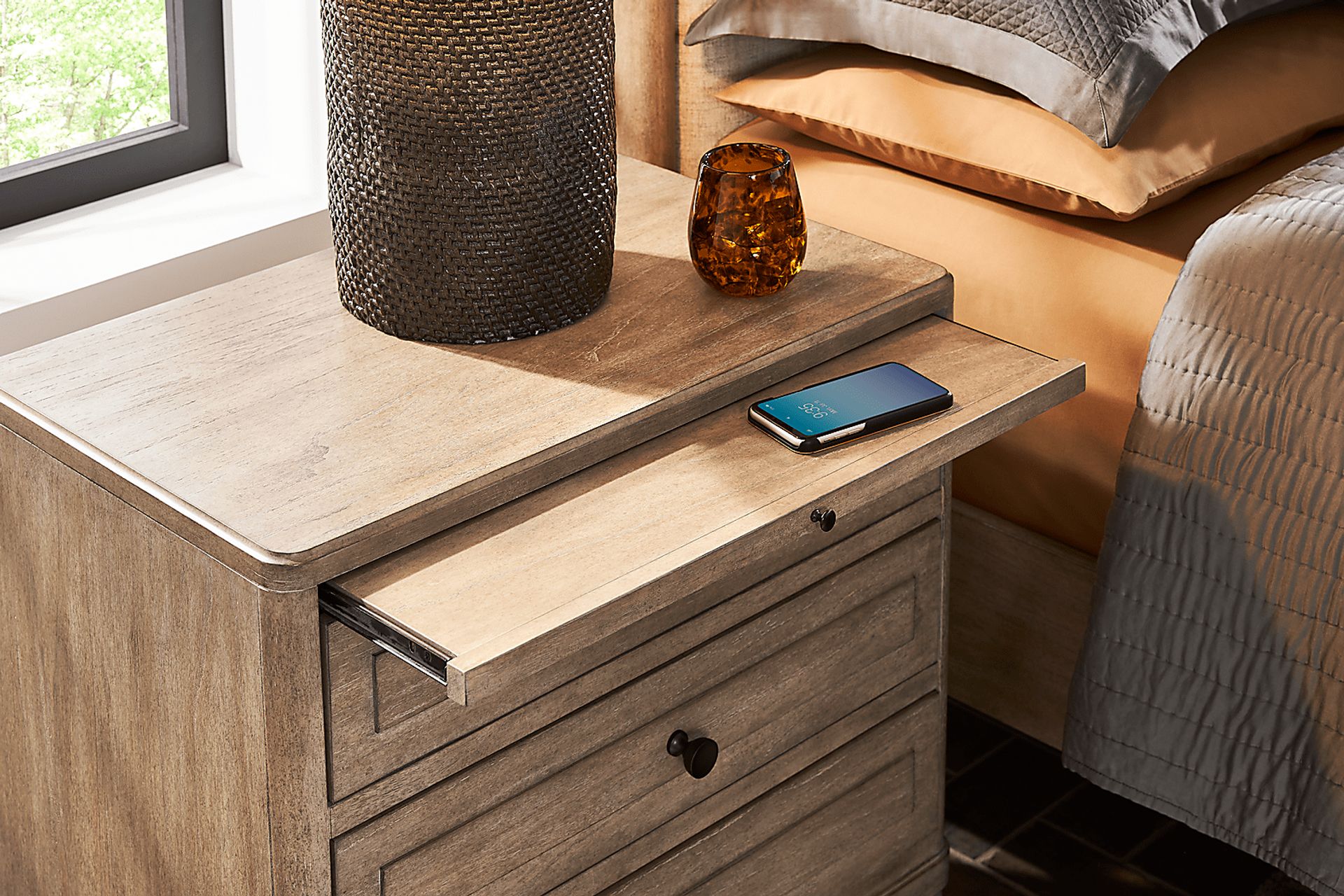 Oakwood Terrace Tan Nightstand - Image 2