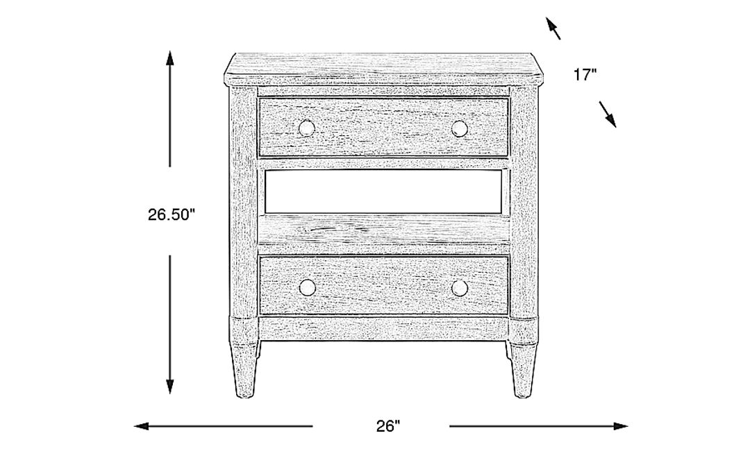 Oakwood Terrace Tan Open Nightstand