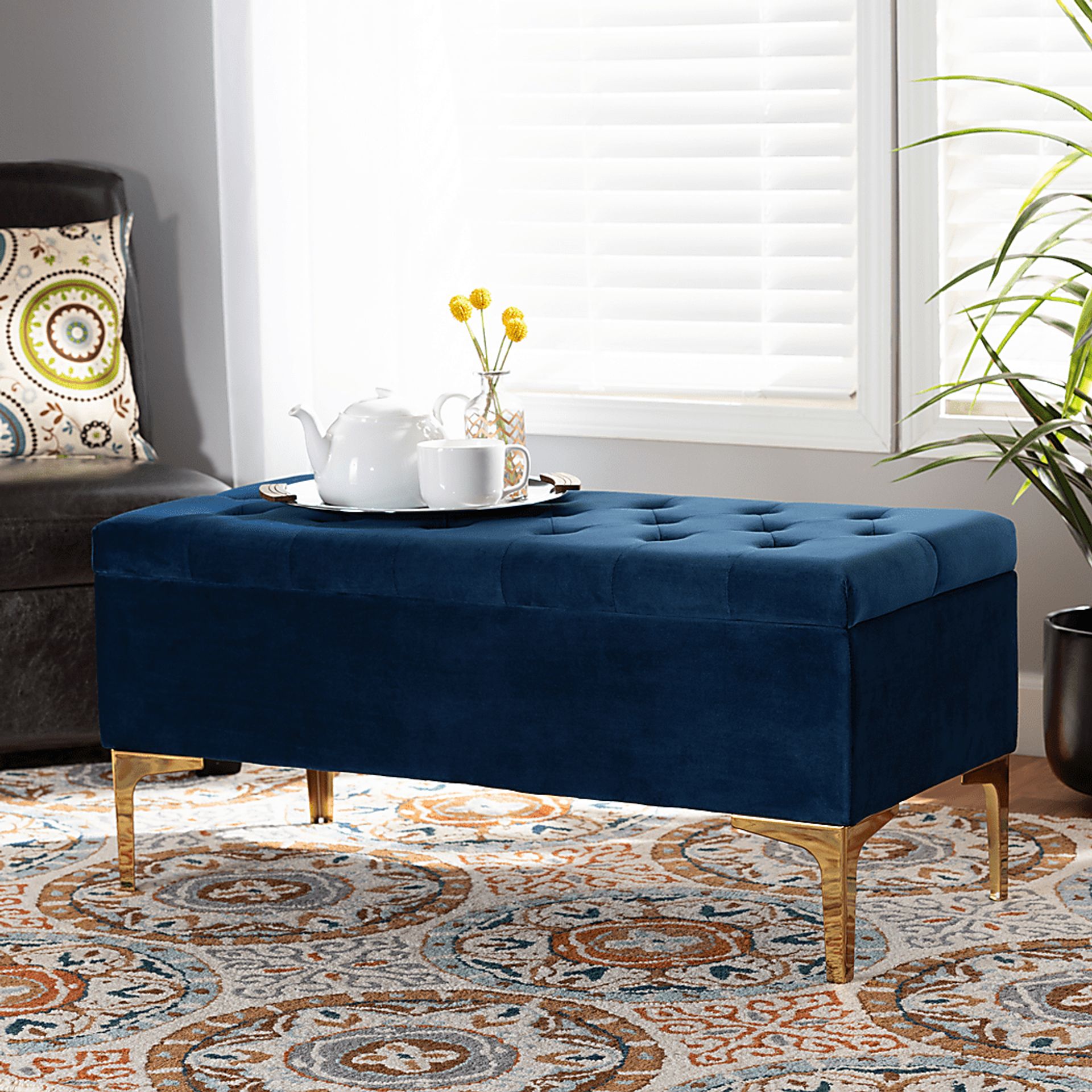 Oatmill Blue Ottoman - Image 8