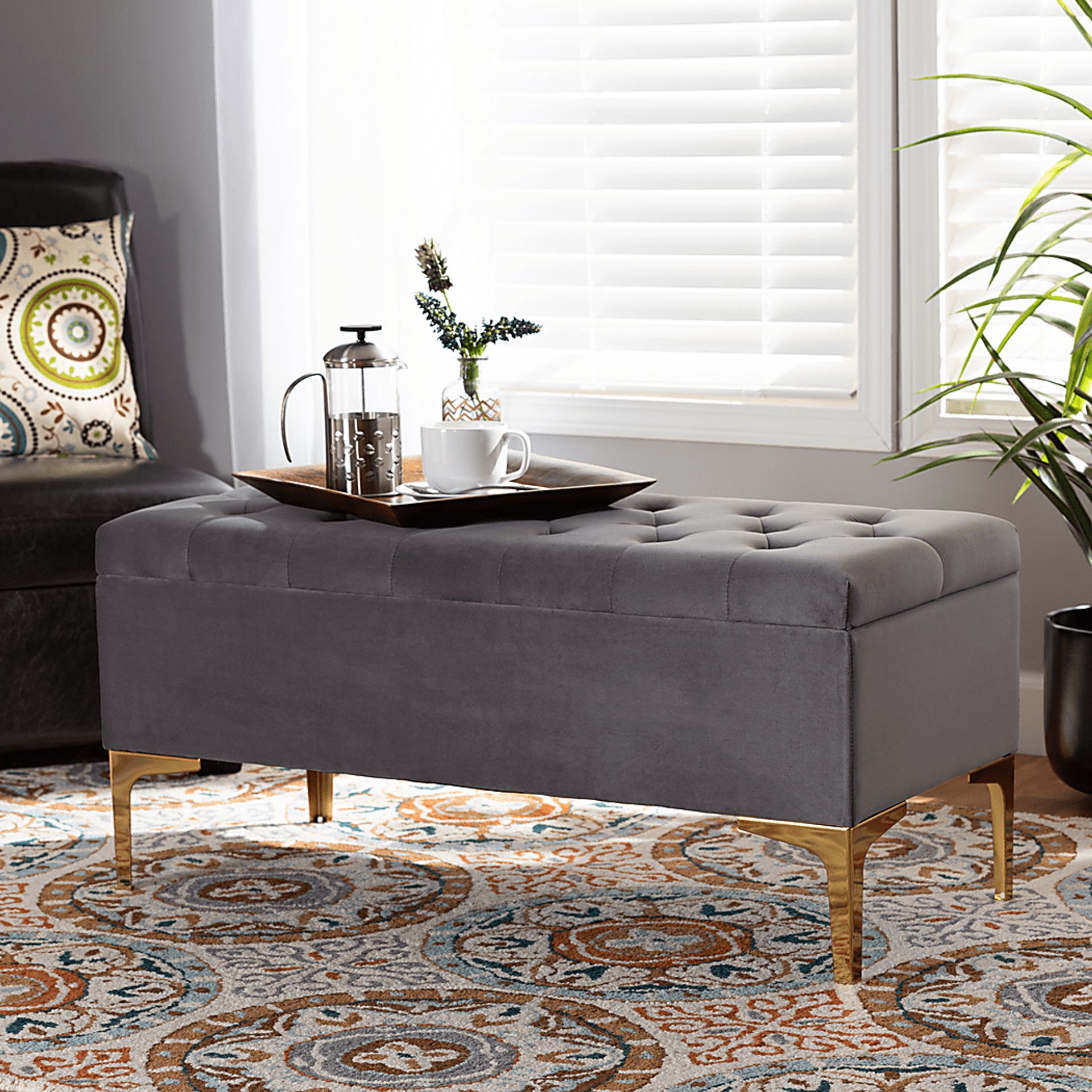 Oatmill Gray Ottoman - Image 8
