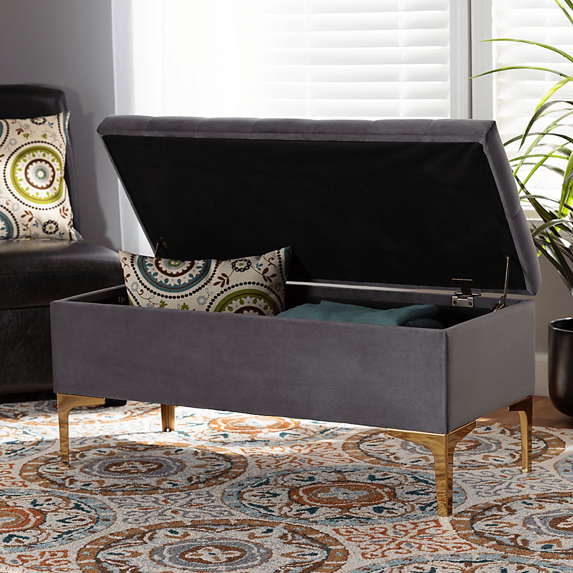 Oatmill Gray Ottoman - Image 9