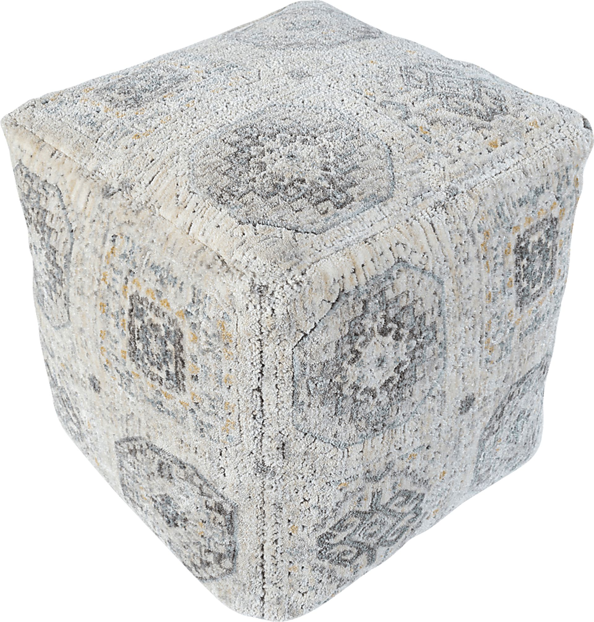 Obasie Light Gray Pouf - Image 6